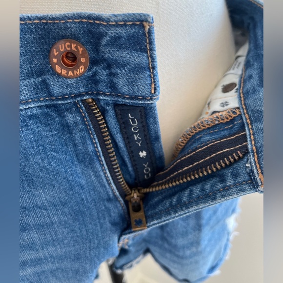 Lucky Brand "The Cut Off" Blue Denim Distressed Short | Size 8/29 - Picture 7 of 12